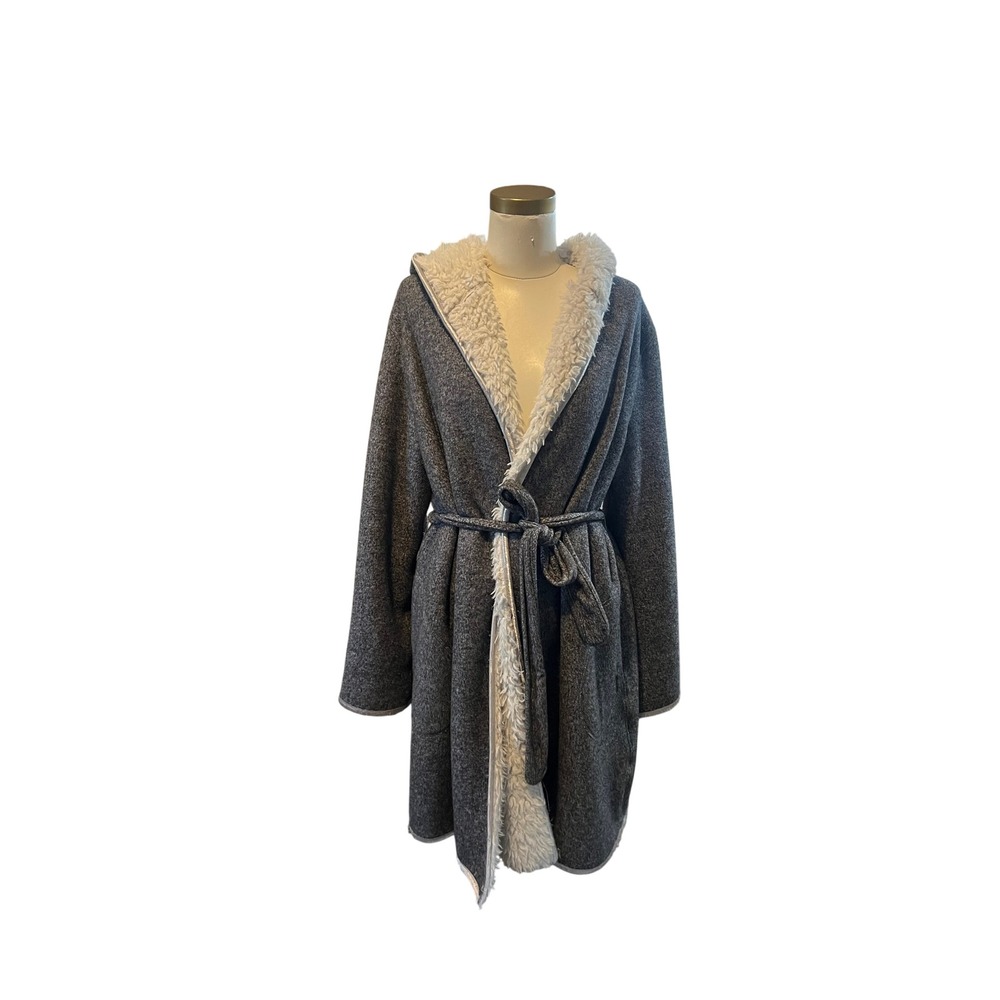 Anthropologie Pure Good Hooded Robe Sherpa Lined‎ Cozy Loungewear XS S